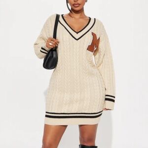 Fashion Nova Varsity Blues Sweater Dress